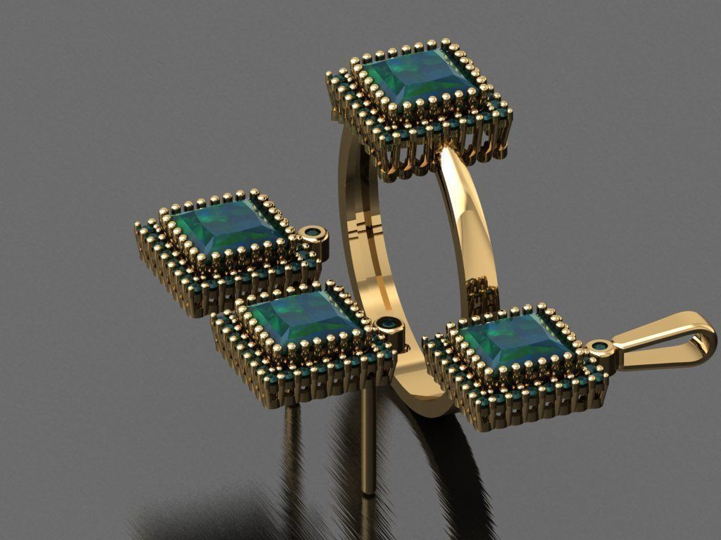 Z67- Diamond set 3D print model_4