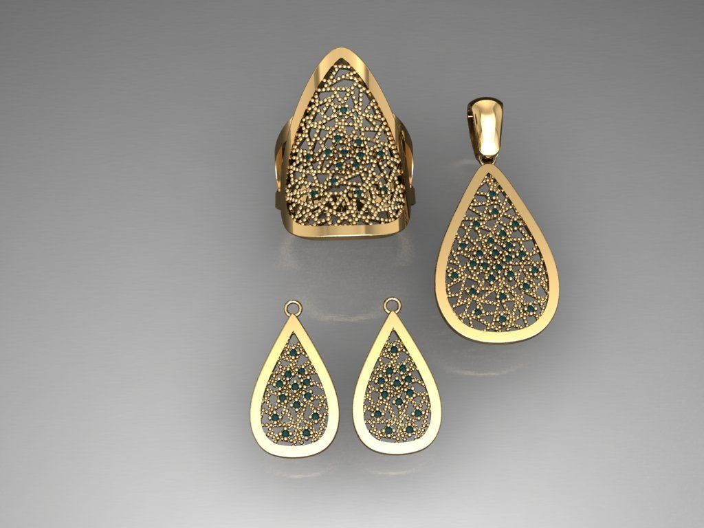 Z74- Diamond set 3D print model_2