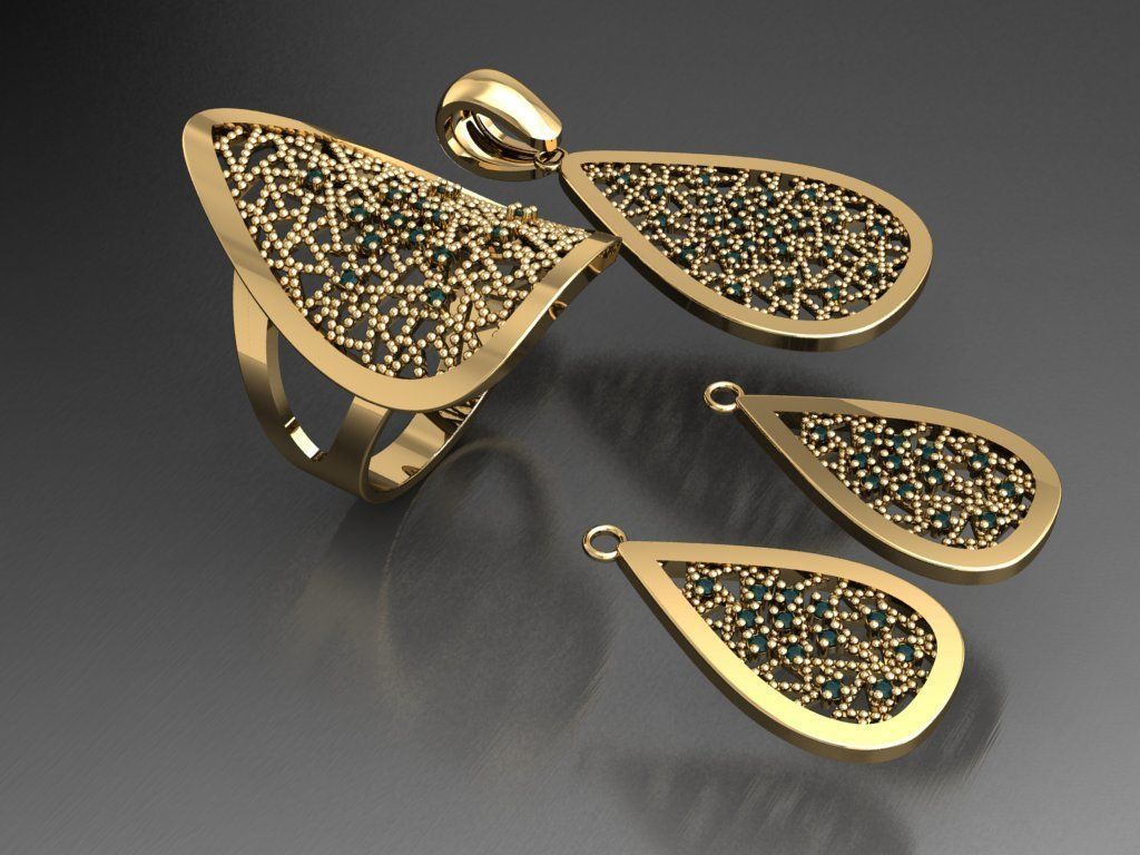 Z74- Diamond set 3D print model_4