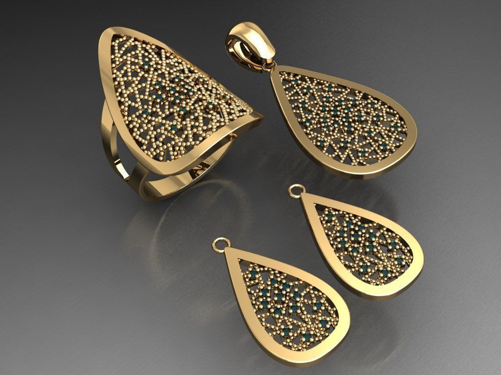 Z74- Diamond set 3D print model_1