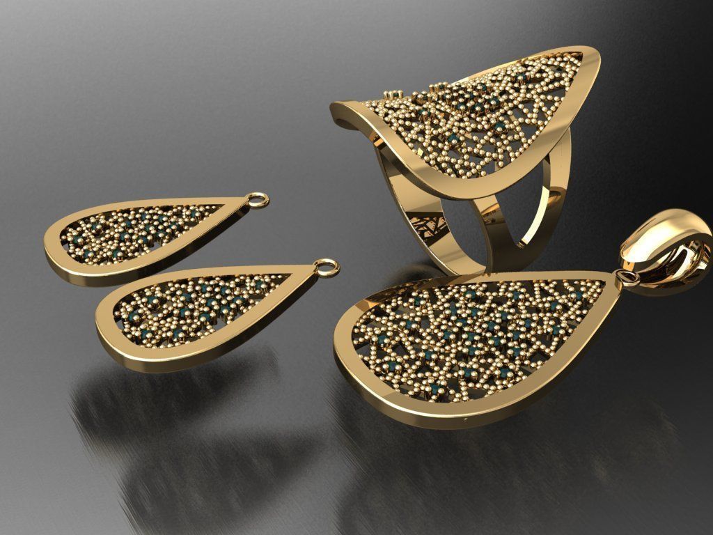 Z74- Diamond set 3D print model_3