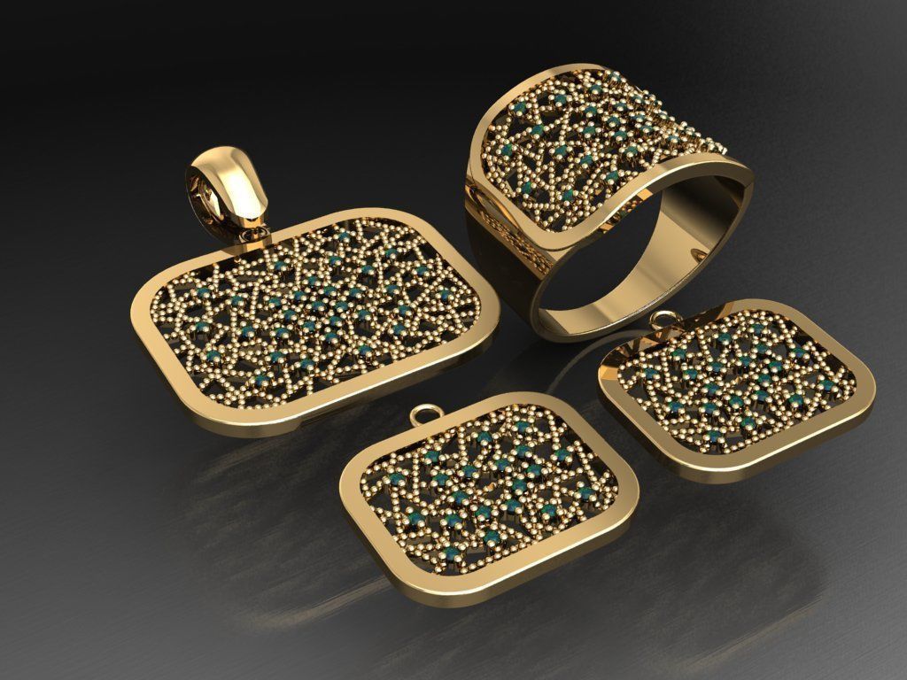 Z75- Diamond set 3D print model_3