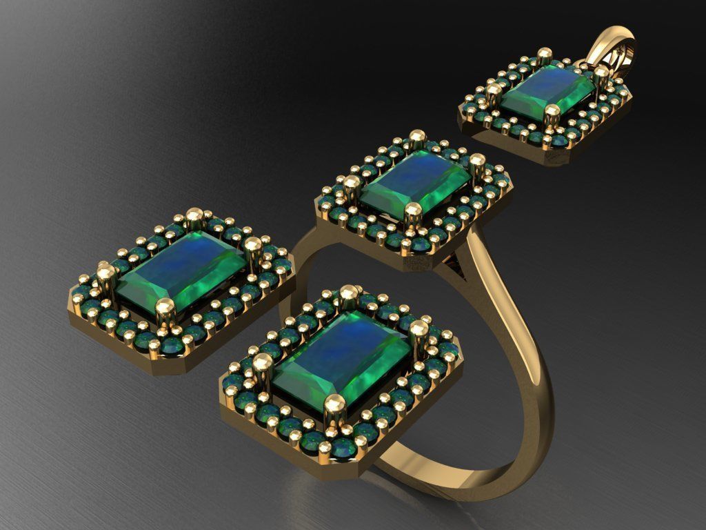 Z77- Diamond set 3D print model_3