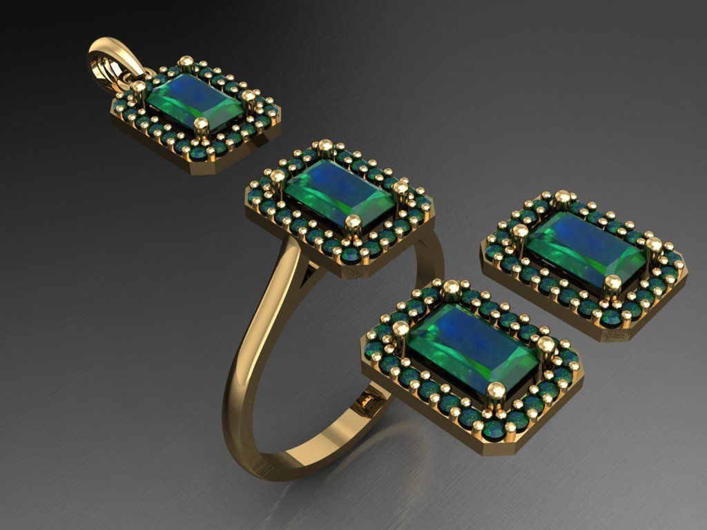 Z77- Diamond set 3D print model_1