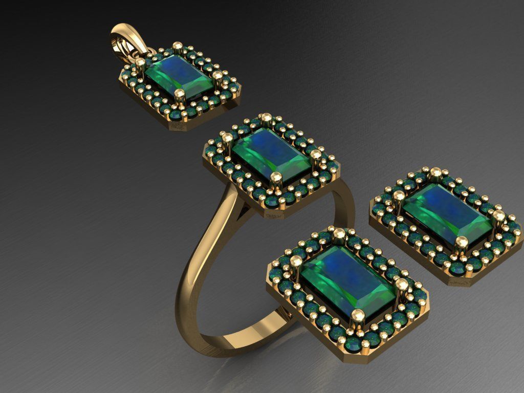 Z77- Diamond set 3D print model_4