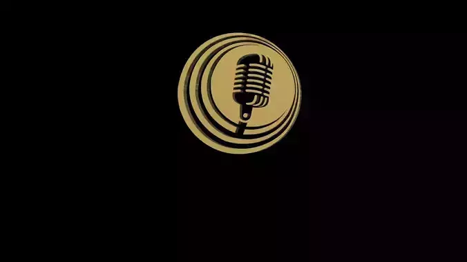 Microphone 3D Model gold