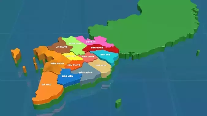 Cuu Long River Delta 3D model