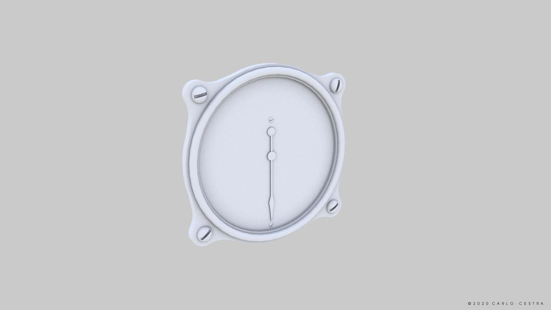 JAPANESE AIRSPEED INDICATOR Low-poly 3D model_13