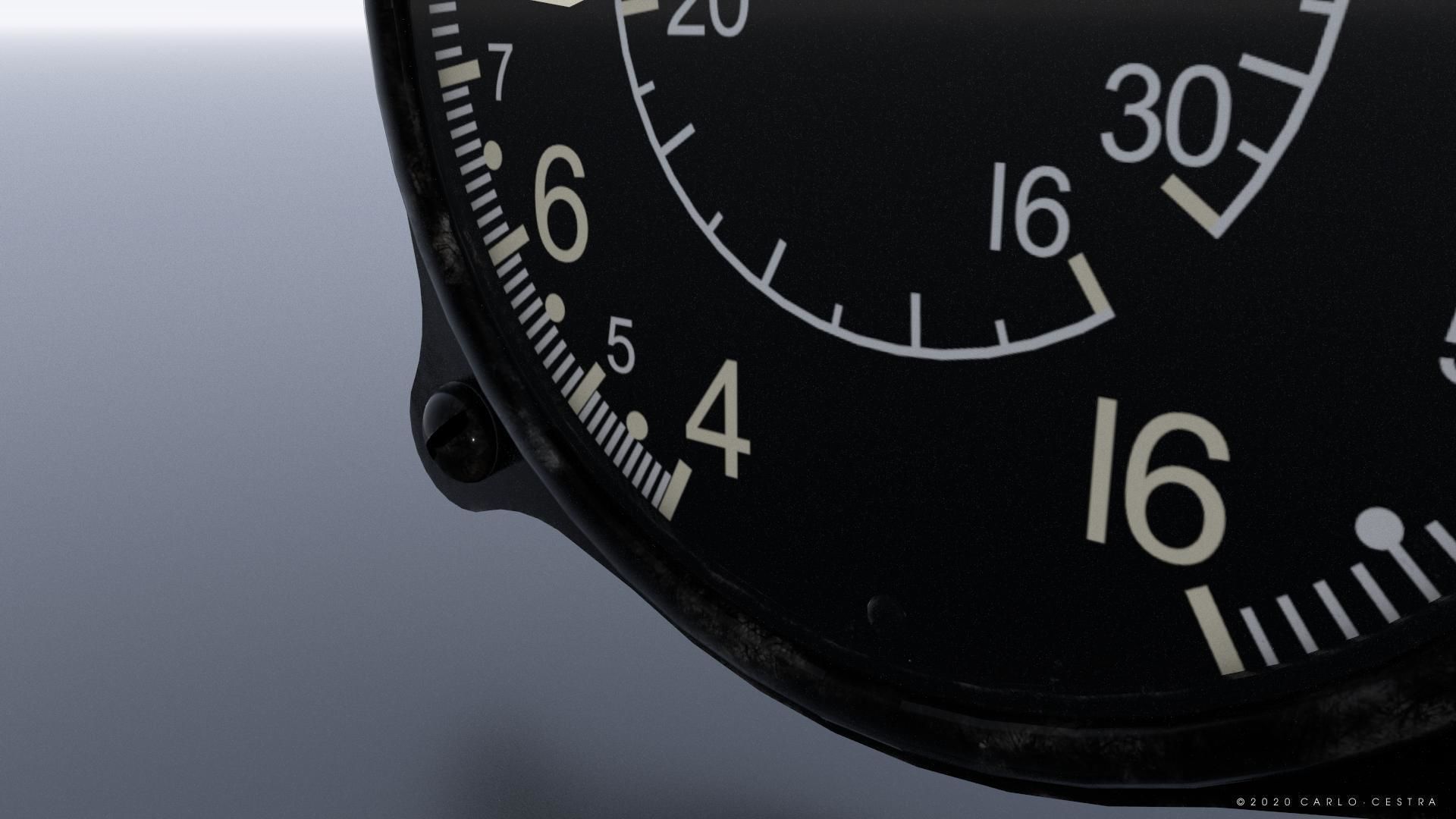 JAPANESE AIRSPEED INDICATOR Low-poly 3D model_4