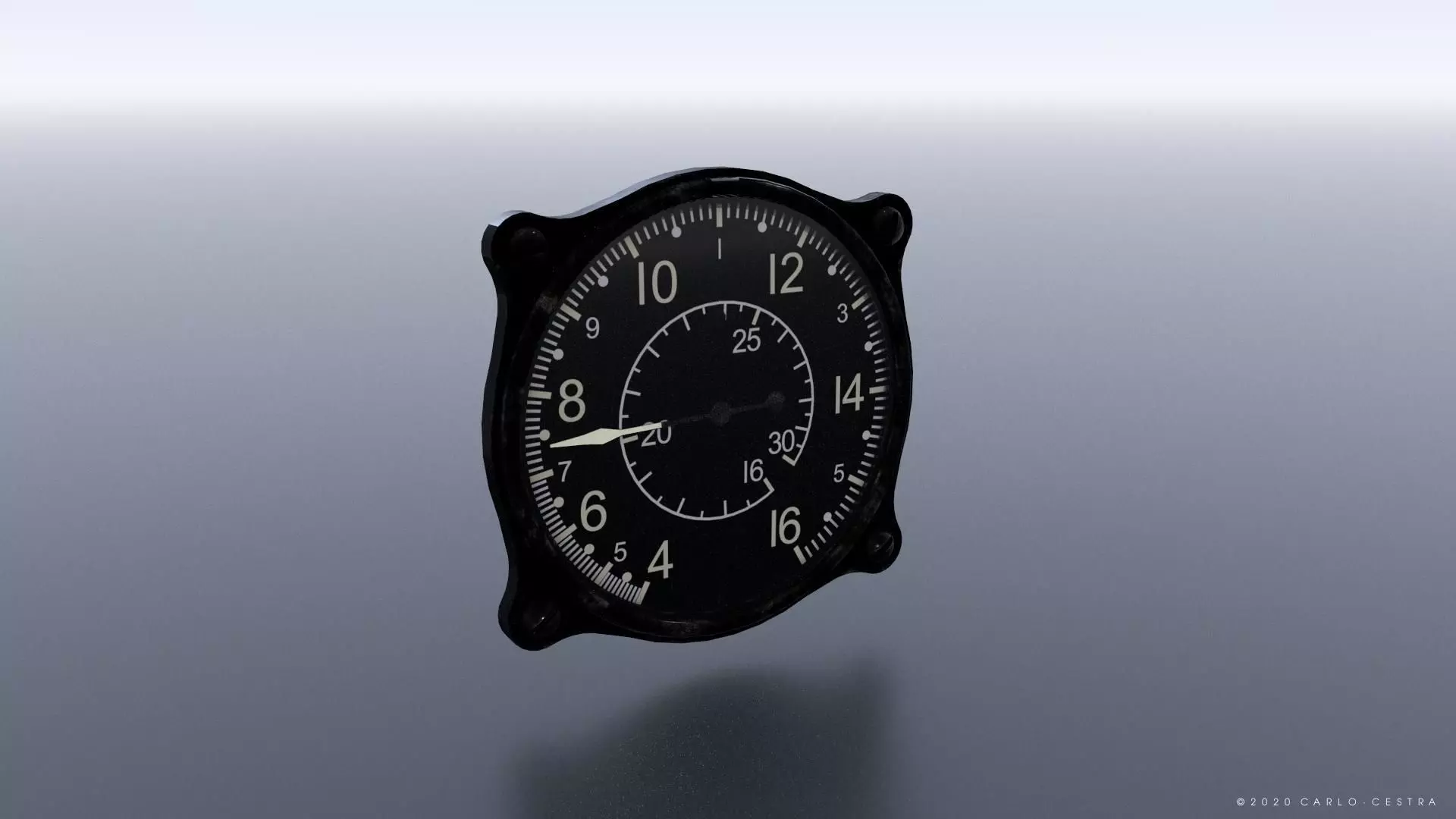 JAPANESE AIRSPEED INDICATOR Low-poly 3D model_0