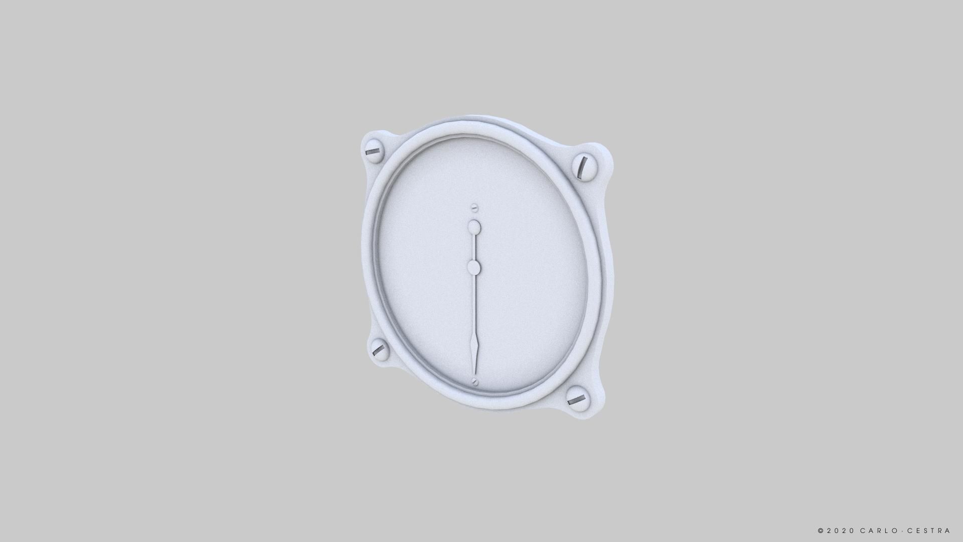 JAPANESE AIRSPEED INDICATOR Low-poly 3D model_10