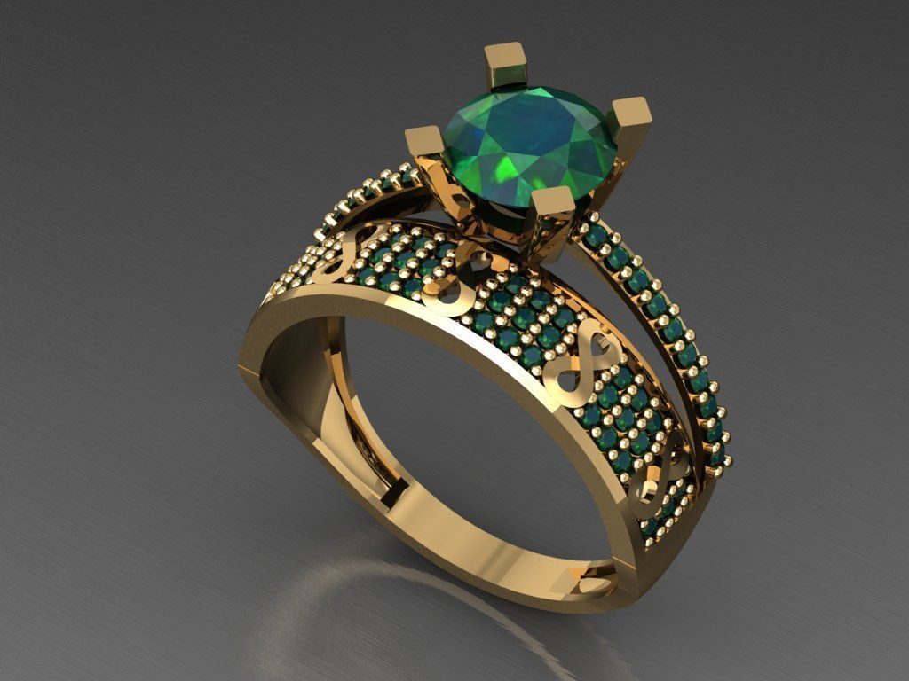 TW004- Diamond ring 3D print model_4