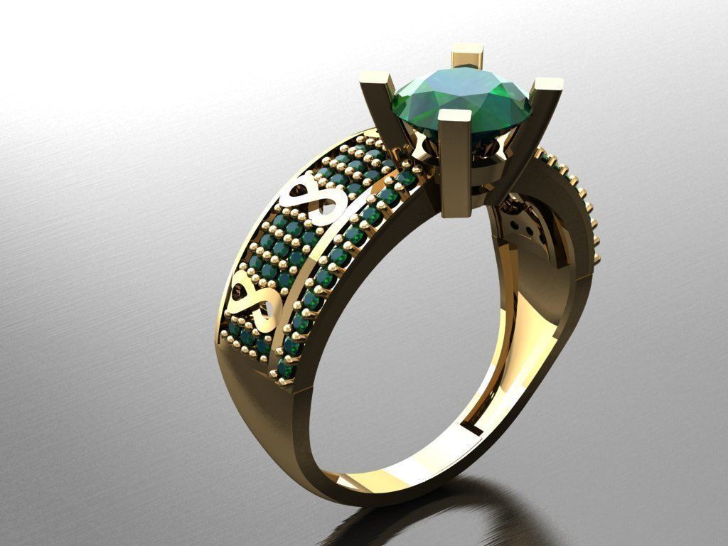 TW004- Diamond ring 3D print model_2