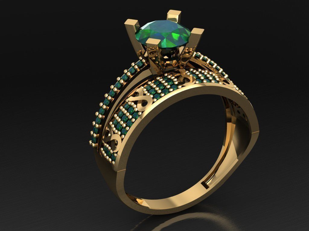 TW004- Diamond ring 3D print model_3