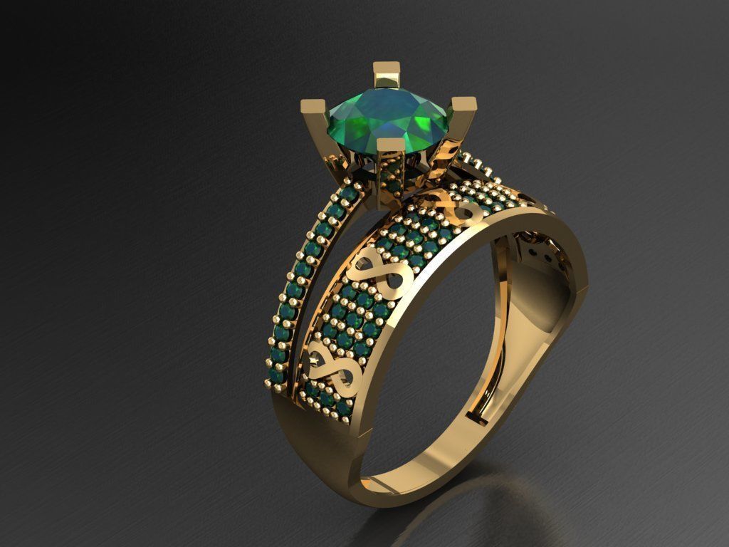 TW004- Diamond ring 3D print model_1