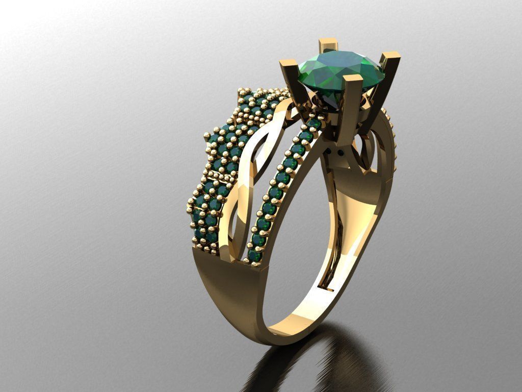 TW005- Diamond ring 3D print model_3