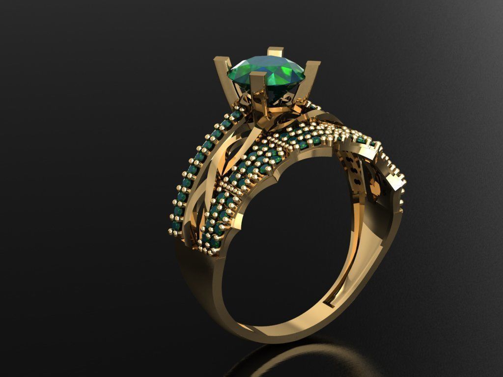 TW005- Diamond ring 3D print model_4