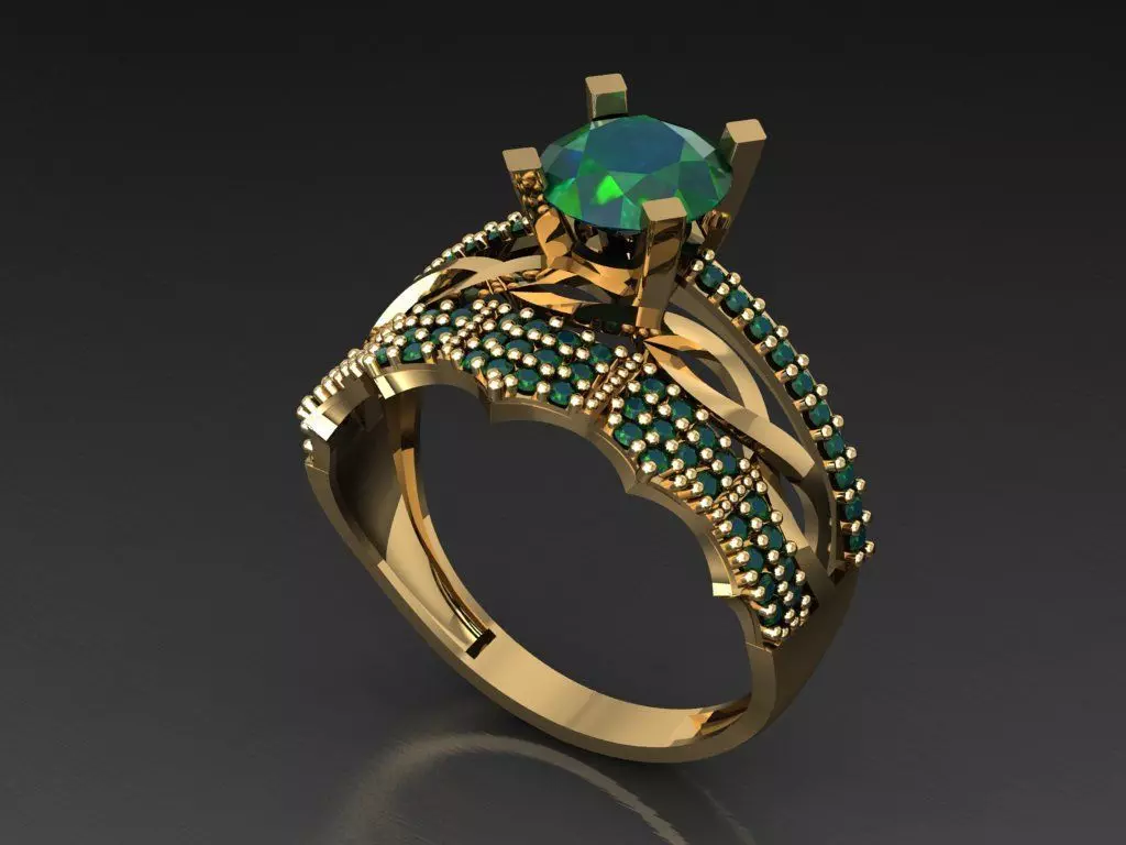 TW005- Diamond ring 3D print model_0