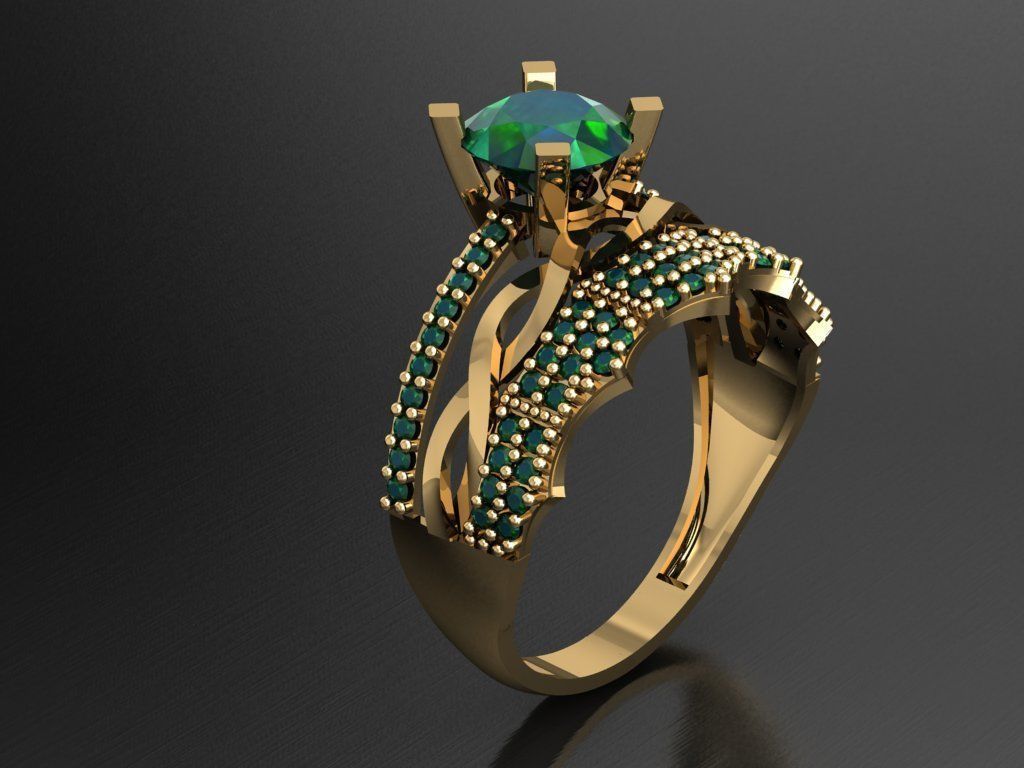 TW005- Diamond ring 3D print model_1