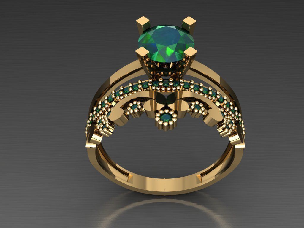TW006- Diamond ring 3D print model_2