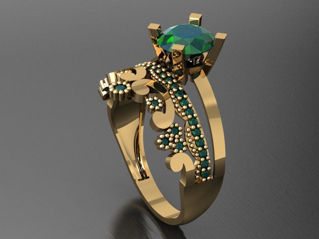 TW006- Diamond ring 3D print model_3
