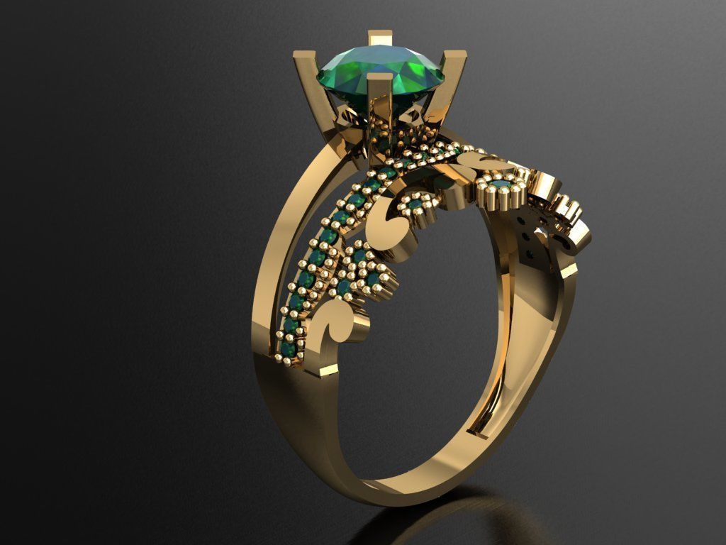 TW006- Diamond ring 3D print model_1
