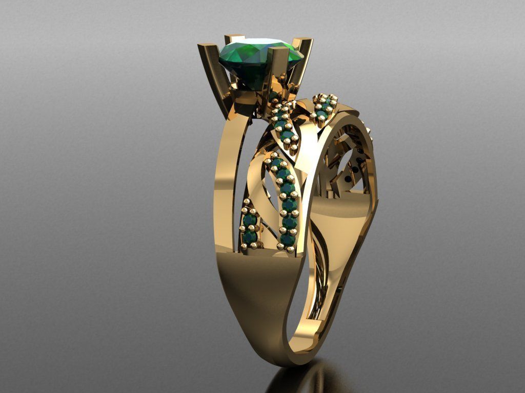 TW007- Diamond ring 3D print model_4