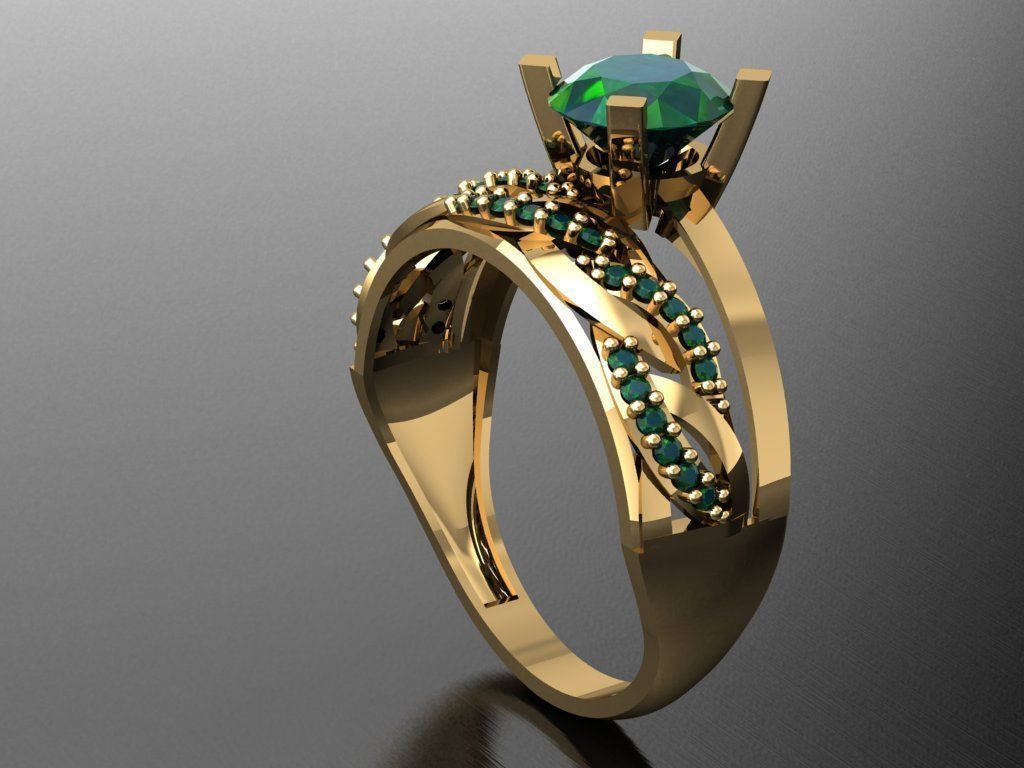 TW007- Diamond ring 3D print model_3