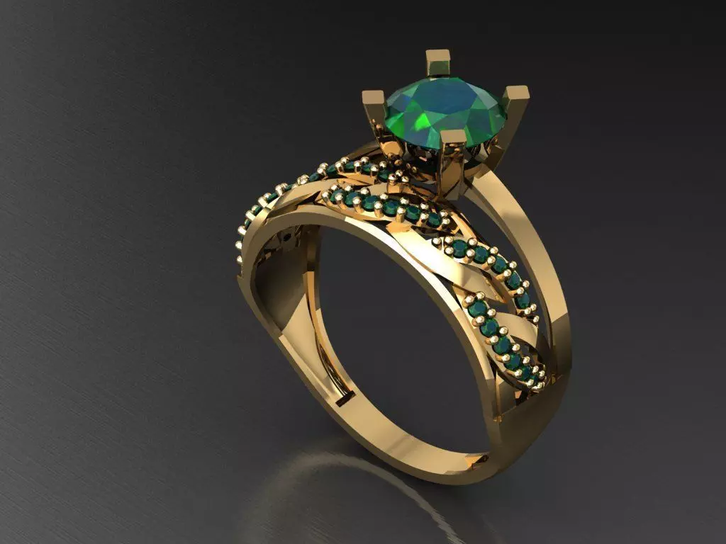 TW007- Diamond ring 3D print model_0