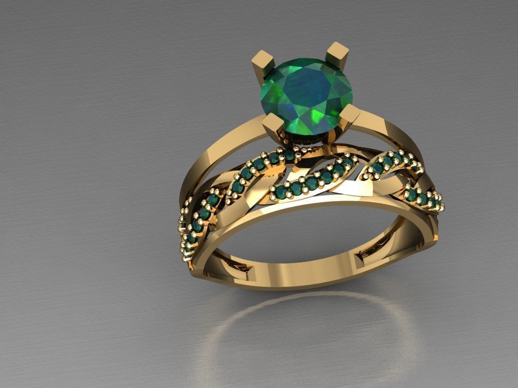 TW007- Diamond ring 3D print model_2