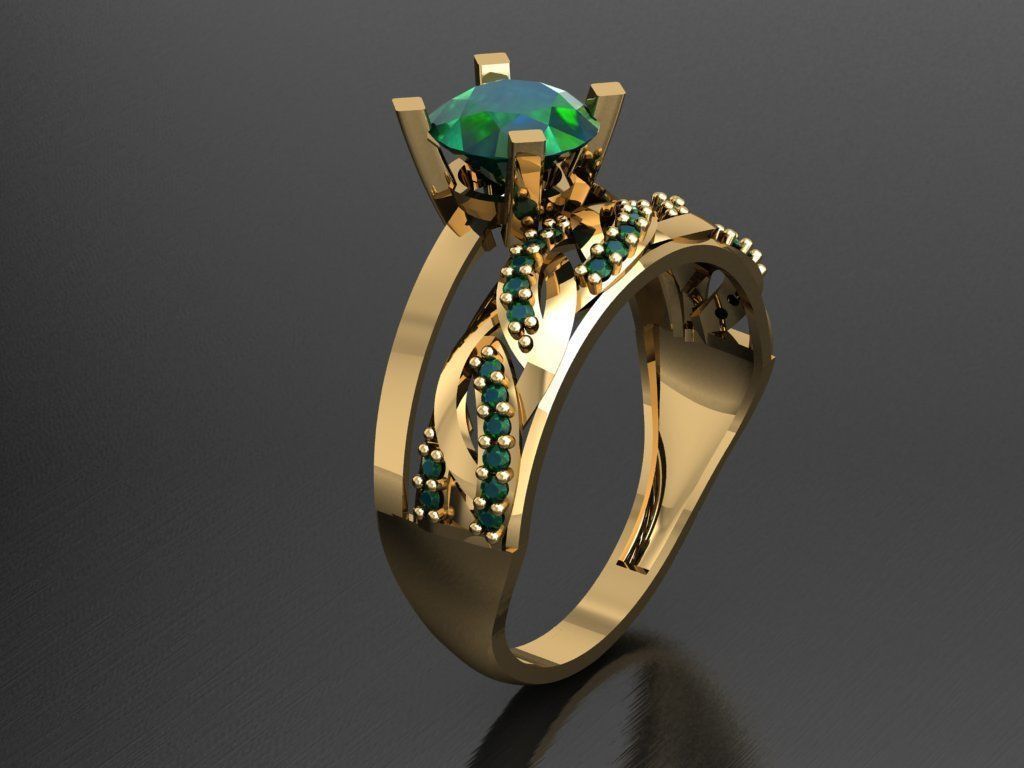 TW007- Diamond ring 3D print model_1