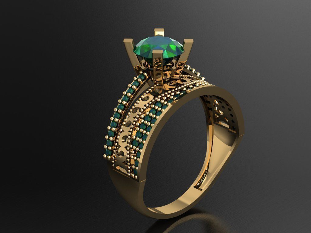 TW008- Diamond ring 3D print model_1
