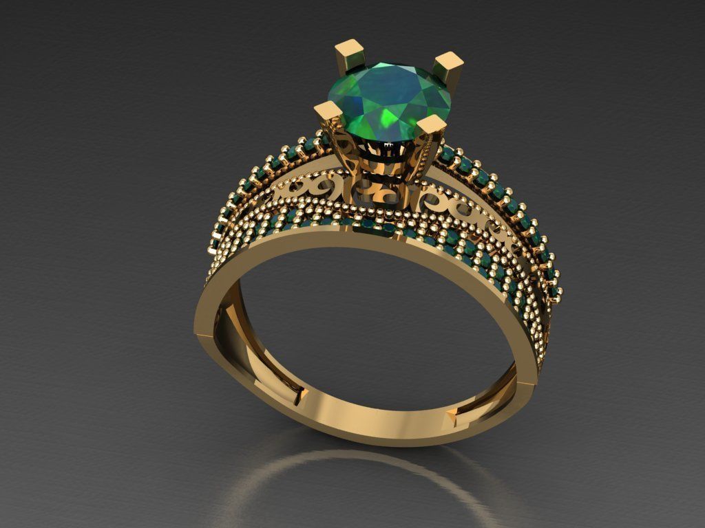 TW008- Diamond ring 3D print model_2