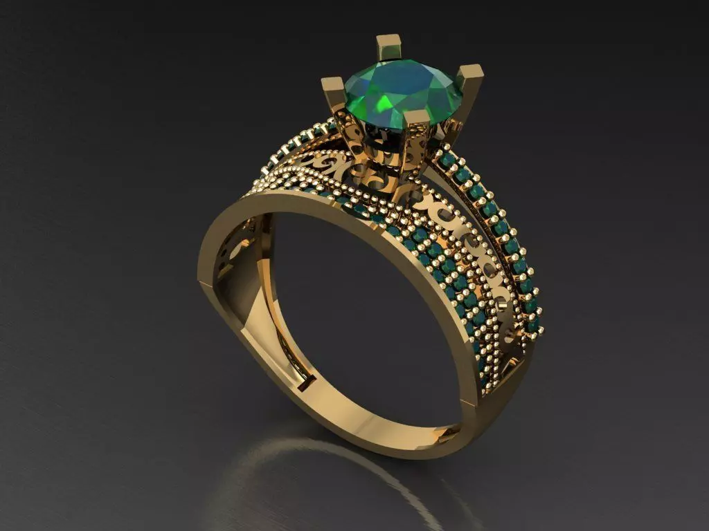 TW008- Diamond ring 3D print model_0