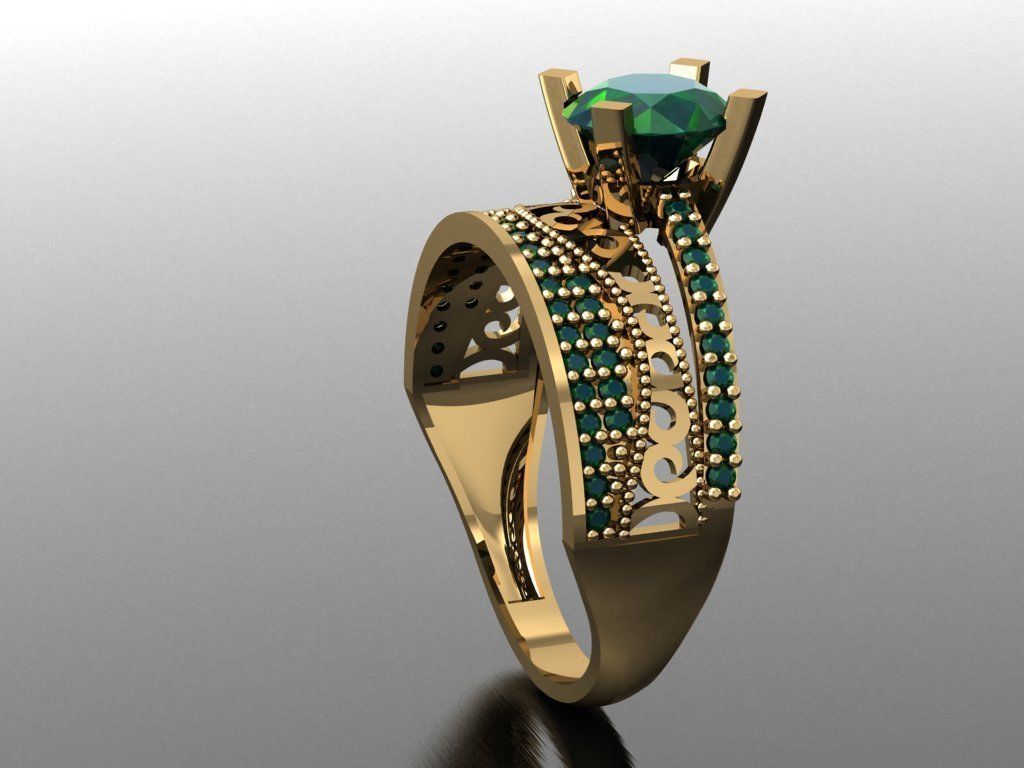 TW008- Diamond ring 3D print model_3