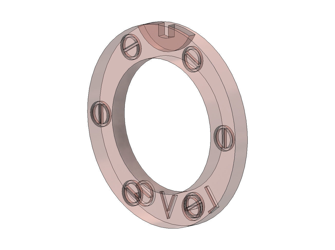 Love necklace with screw design 3D print model_4