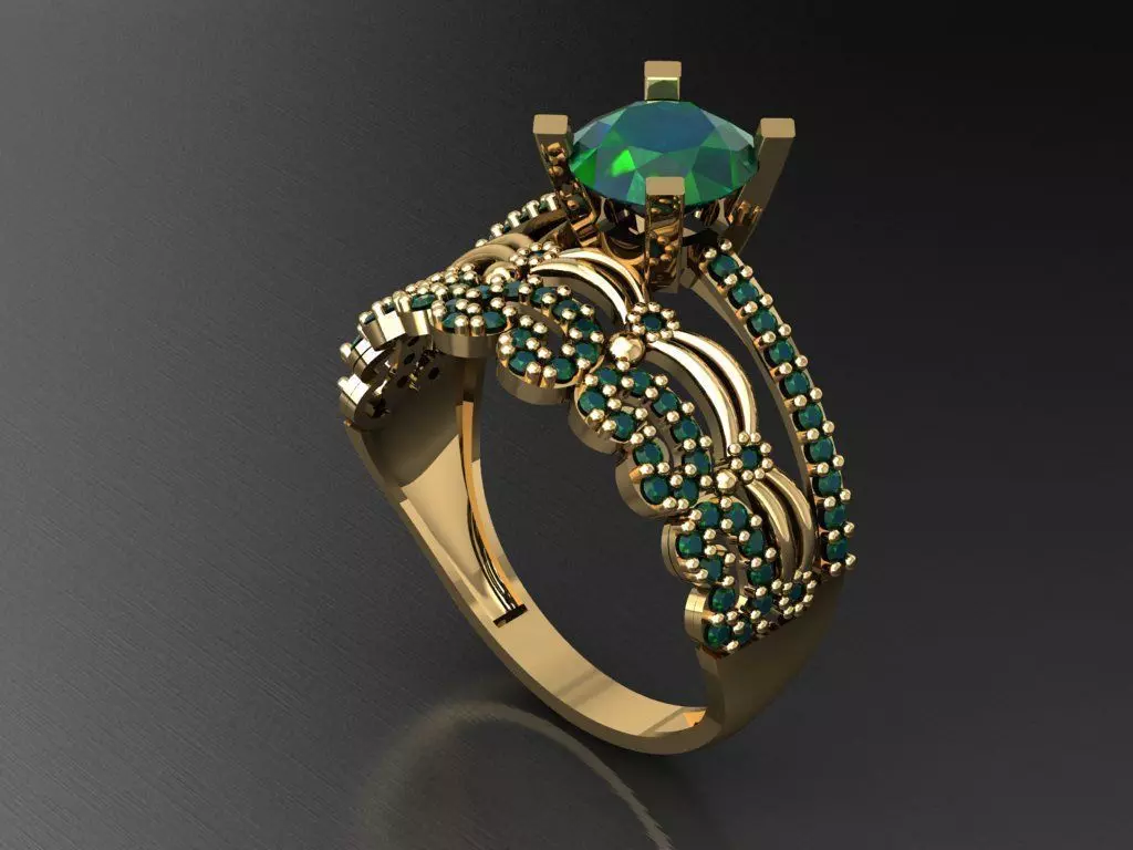 TW010- Diamond ring 3D print model_0