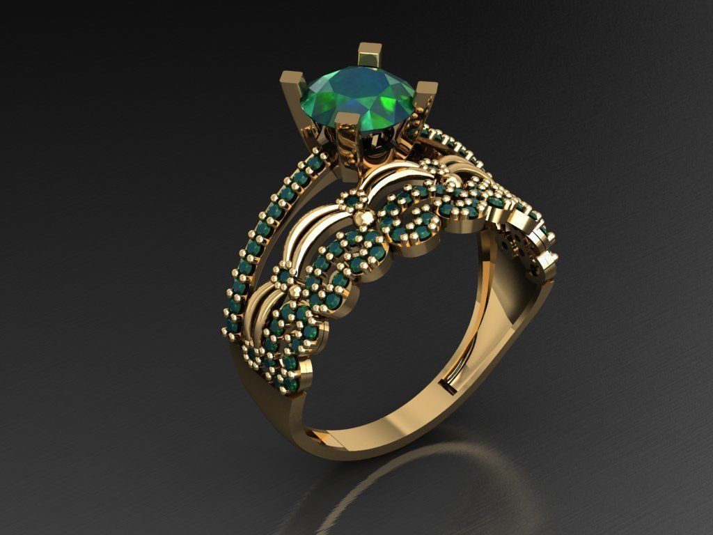 TW010- Diamond ring 3D print model_1