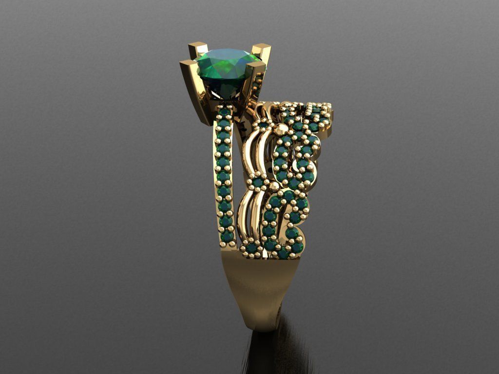 TW010- Diamond ring 3D print model_4