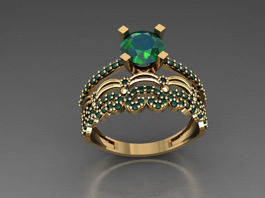 TW010- Diamond ring 3D print model_2