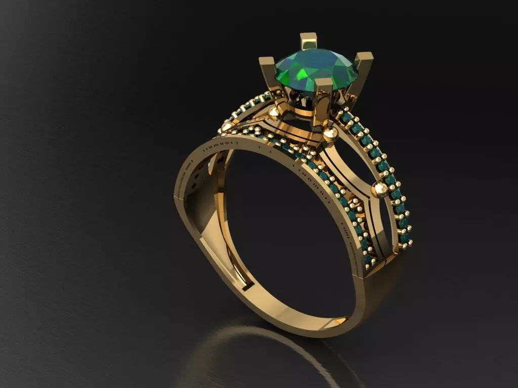 TW014- Diamond ring 3D print model_0