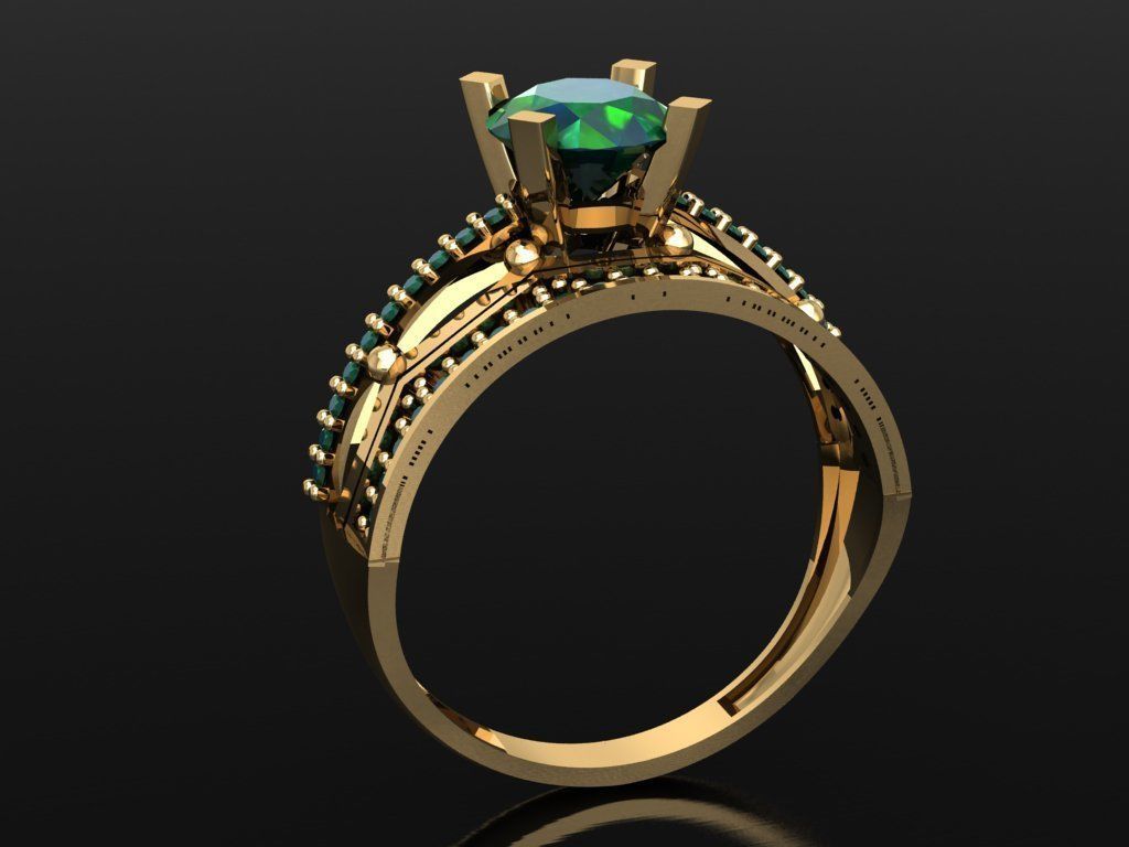 TW014- Diamond ring 3D print model_4