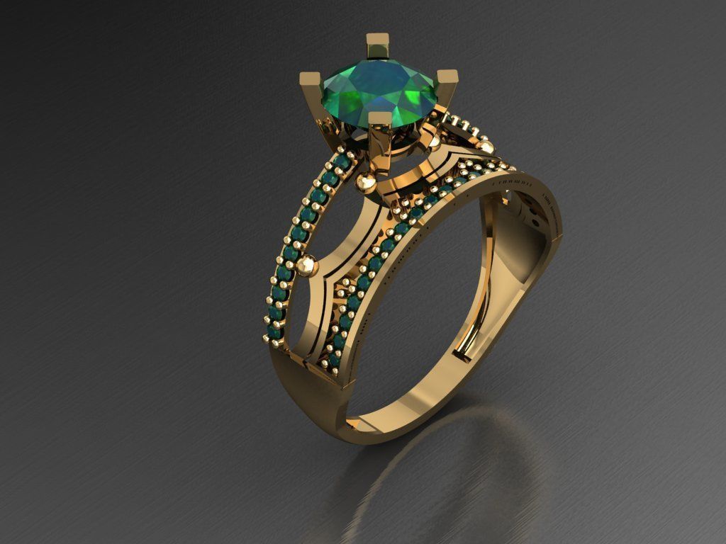 TW014- Diamond ring 3D print model_1