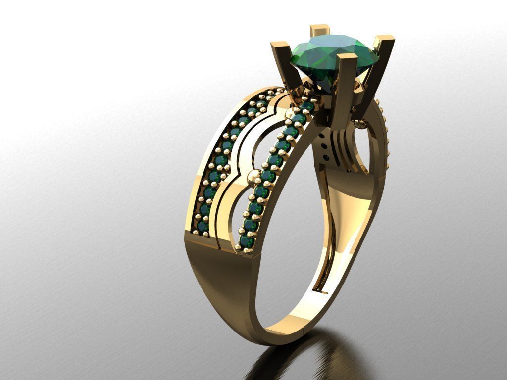 TW014- Diamond ring 3D print model_3