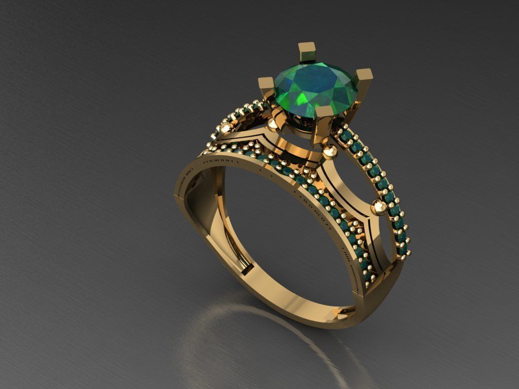 TW014- Diamond ring 3D print model_2