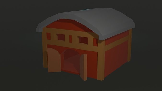 Low Poly Barn Free low-poly 3D model