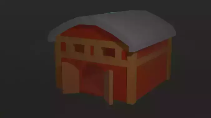 Low Poly Barn