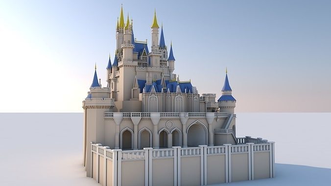 Low Poly Cinderella Disney Castle Landmark Low-poly 3D model 2