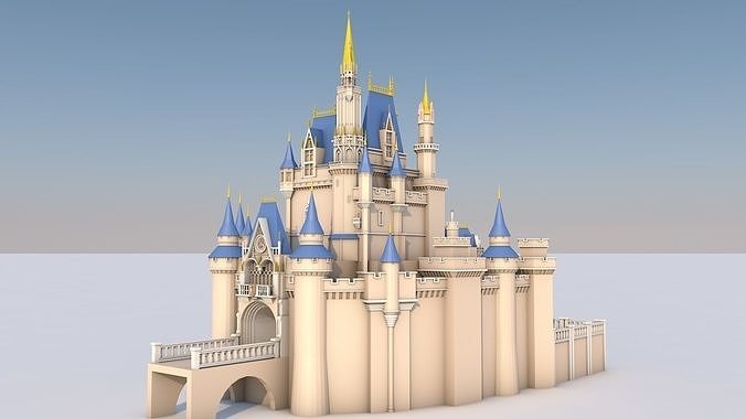 Low Poly Cinderella Disney Castle Landmark Low-poly 3D model