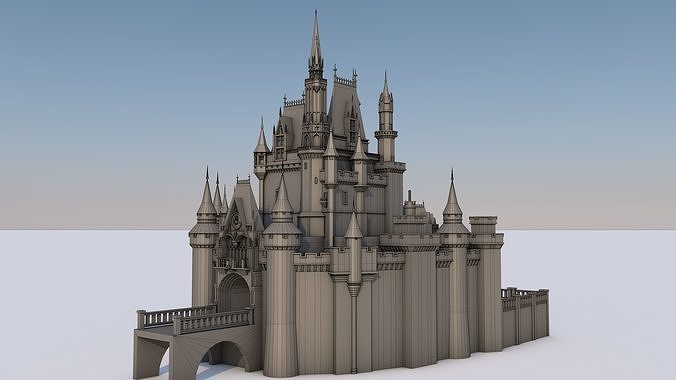 Low Poly Cinderella Disney Castle Landmark Low-poly 3D model 3